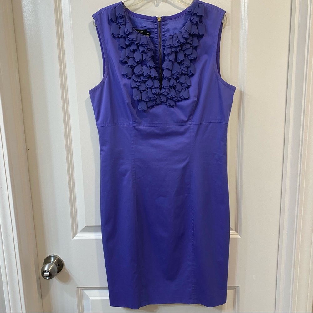 Ted Baker Little Purple MIDI Sheath Cocktail Dress Size Medium